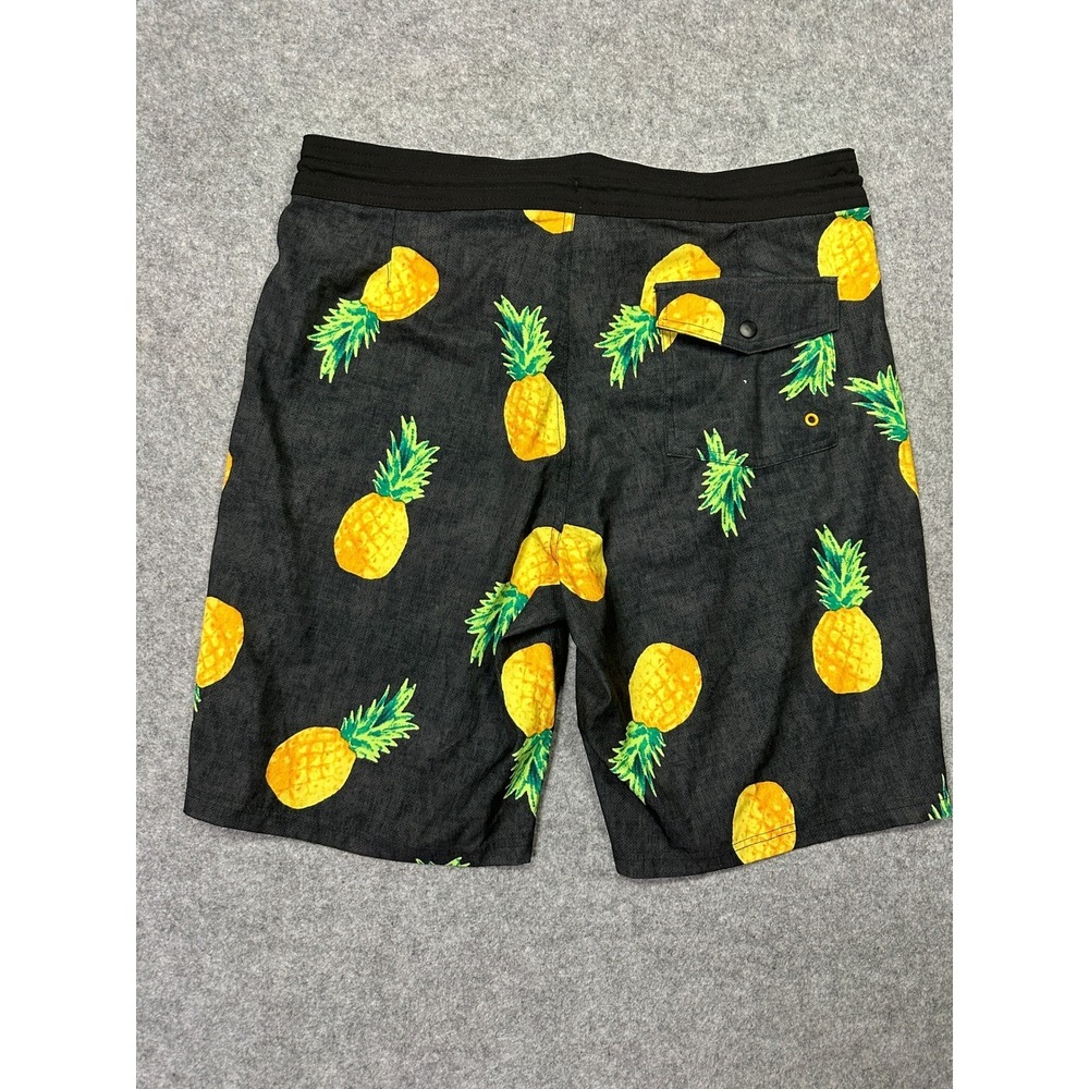 Old Navy California Mens Pineapple Print Board Shorts Charcoal Gray Size 34